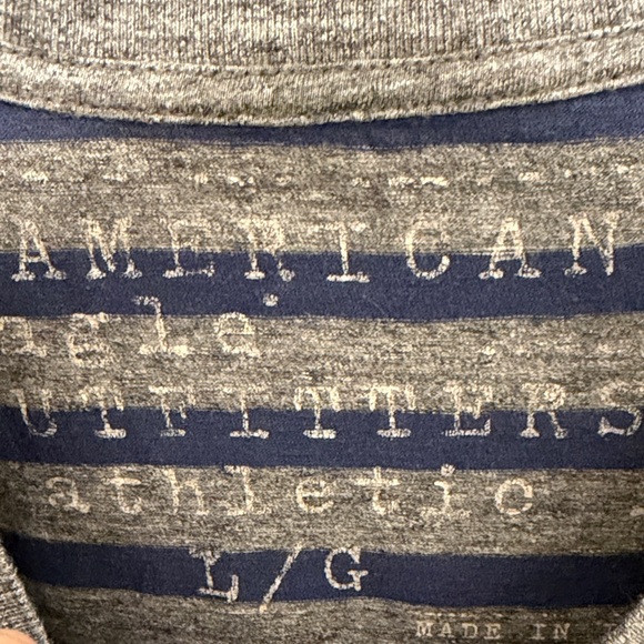 American Eagle Outfitters Navy and Gray Striped Tee - Picture 3 of 3